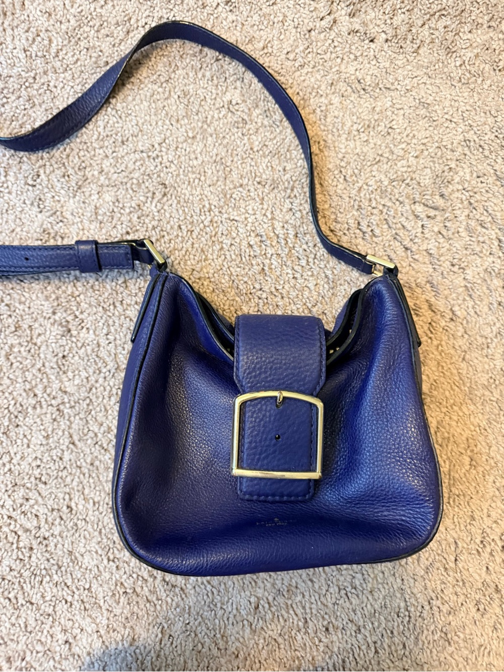 Vintage Kate Spade Leather Crossbody Bag in Deep Blue